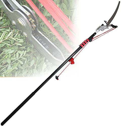 HGJDKSJ Teleskop Astsäge 2in1 Nylon Seilzug, Astsäge (3.6– 7.2m) – Teleskopschere zum Beschneiden von Bäumen und Dichten Büschen Ganz Ohne Leiter,6m/20FT