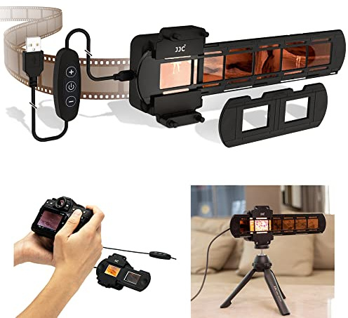 JJC 35mm Negative Film Scanning Copying LED Light Set Includes Slides Holder, Film Strip Holder, USB Light Viewer with Shoe Mount and 10 levels Adjustable for Old Photos Negatives Converter to Digital