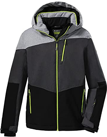 Killtec Jungen Ksw 161 Bys Jckt Skijacke Funktionsjacke mit Kapuze und Schneefang, graumelange, 140 EU