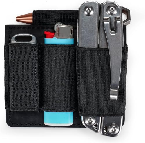 VIPERADE PL7 EDC Pouch Hook and Loop Pouch, Elastic Organizer Holder with 4 Slots for Backpack, Tactical Vest, EDC Bag