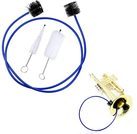 TBUQNZA 3 Stück Trompete Reinigung Pflege Kit,Trompete Reinigungsset,entil Pinsel Flexible Bürste, Blechblaeser Instrument Reinigungswerkzeug,für Musikinstrumente Blechblasinstrumente