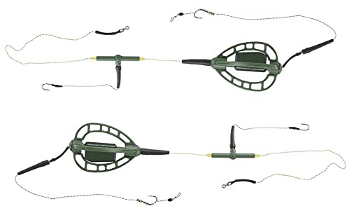 Cage d'appâts de Pêche à la Carpe, Ensemble de Pêche avec Crochet Métallique pour Rivière, Lac, Banque