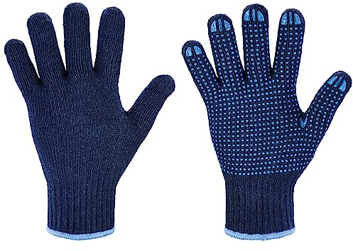 Stronghand HandschuhMan. 3 Paar Grobstrick Arbeitshandschuhe mit Noppen für optimalen Griff Gr. 7 bis 11 (Größe 7/S)