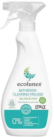 Ecolunes espuma limpiadora de baño, árbol de té y menta, 100% ingredientes de origen natural, no provoca alergias, elaborada con detergentes de origen vegetal, 500 ml