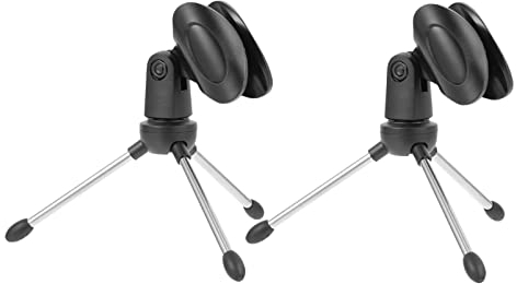 2 Stück Desktop-Mikrofonstativ, Tisch-Mikrofonhalterung aus Metall, Mikrofonstativ mit Mikrofon-Clip-Halter, verstellbarer Mikrofonständer für kabelgebundene Mikrofone