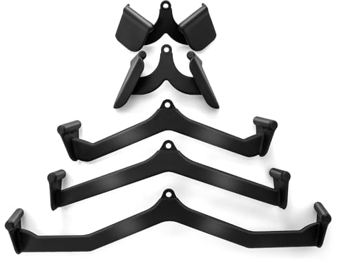 COSTWAY LAT Pulldown Bar Set, T-bar V-bar Pulley Cable Attachments, Back Strength Training Bicep Tricep Handle Grips for Home Gym Fitness