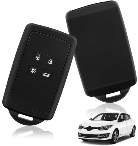 2 STK Autoschlüssel Hülle Kompatibel mit Renault 4-Tasten Smartkey Autoschlüssel, Schutzhülle für Keyless Go Systeme Passend für Clio, Espace 5, Master Bus, Talisman, Megane, Captur, Dacia Duster