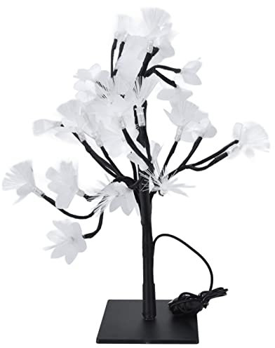 GLOGLOW Simulation Fiber Optic Tree Lamp USB Powered Warm White Light Decoration for Home Garden 36cm Height Long Service Life