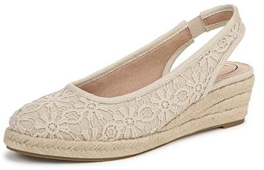 LifeStride Womens Kayden Wedge Sandal Natural Tan Fabric 11 W