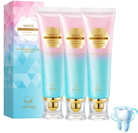 VIDSTW 3 Stück 100G Niacinamide Zahnpasta Radiant Whitening Zahnpasta Weisse Zähne Niacinamide Whitening Toothpaste Minzgeschmack Fördert Eine Natürliche Zahnaufhellung Frischer Atem