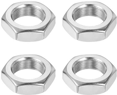 QUARKZMAN Sexkantiga muttrar M18 x 1 mm, 4 st rostfritt stål 304 metrisk gänga 27 mm bredd, 9 mm höjd låsmuttrar för maskiner, bilar och industriell användning
