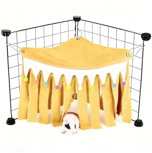 YUPZAR Hamaca de Tienda de Campaña,Hamacas para Cuevas de Cobayas,cama cobaya,Escondite de Cobayas,Cueva Acogedora para Cobayas,para Hámster de Animales Pequeños,Chinchilla,Erizo(Amarillo)
