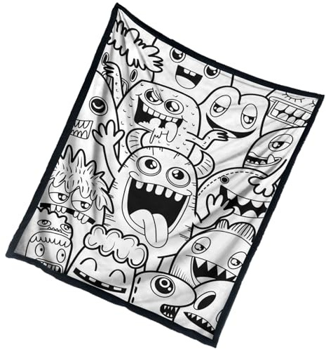Couverture de Dessin pour – Couvre-lit de Grande Taille, Confortable et Durable, idéale pour l'anniversaire, Le Camping, la Maison ou l'extérieur | Dimensions compactes parfaites pour la