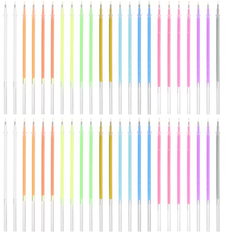 PATIKIL 0.5mm Gel Pens Refills 48 Pack Glitzer Gel Pens Glitzer Metallic Tinte Feine Spitze Farbige Nachfüllset Für Erwachsene Malbücher Journaling Scrapbooking Kunst Zeichnen Multicolor