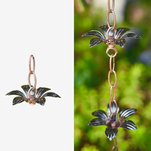 Regnkedja För Utomhusdekoration, Stuprörskedja, Justerbar Näckroskedja, Unik Blomsterregnfångarkedja För Takfotsdränering Och Reservstuprör,24 m (78ft)
