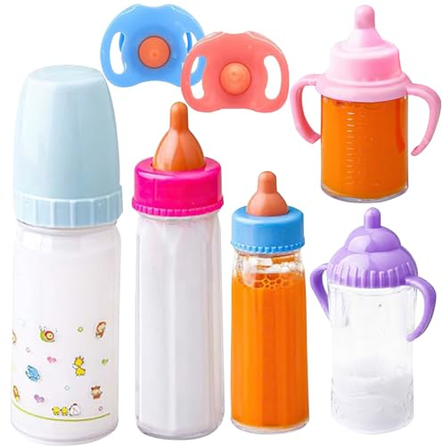 Xoeryoy Dockor med nappflaskset Magiska Dockor Mjölk eller Fruktjuice Simulering Flaskor Barntillbehör