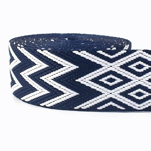 GXMDSGZ Vävrem 2/4 m 2,2 mm tjock 38/50 mm polyester jacquard band för rem bältesväska ryggsäck gör-det-själv sömnad snedband tillbehör (RD200-01,38 mm-2 meter)