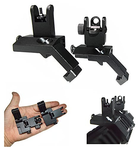 FIRECLUB 2017 AR15 AR 15 Front and Rear flip up 45 Degree Rapid Transition BUIS Backup Iron Sight