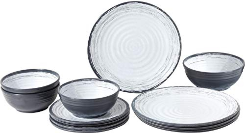 BRUNNER Camping Melamin Geschirr Campinggeschirr Granada 12tlg Antislip