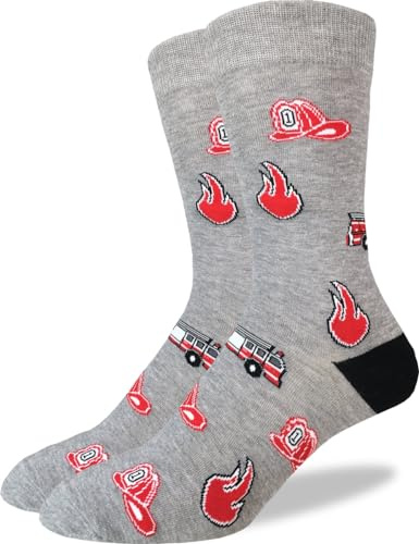 Good Luck Sock Men's Firefighter Socks, Big & Tall, Shoe Size 13-17