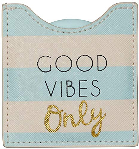 DRAEGER PARIS 1886 Good vibes only - Specchio rotondo da taschino portare ovunque, ideale come regalo di compleanno, per tutte occasioni, dimensioni: 8,5 cm x