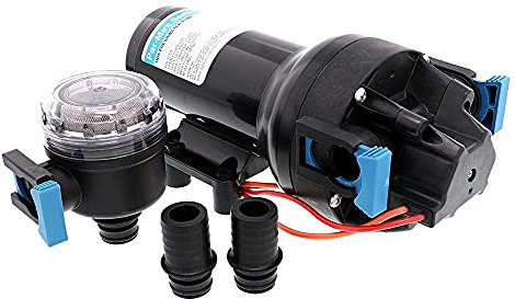 Jabsco P601J-215S-3A, ParMax HD6-12V 6GPM 40PSI Heavy Duty Freshwater Delivery Pump, Black