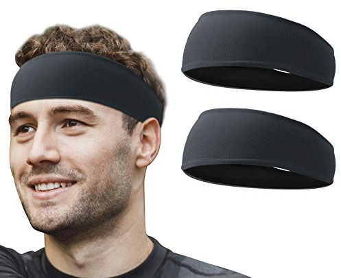 Flintronic 2st Sporthuvudband, Unisex Huvudband, Elastiskt Absorberar Svett och Håll Håret Torrt för Herr Kvinnor Tennis Löpning Fitness Yoga Pannband Hårband Hårtillbehör