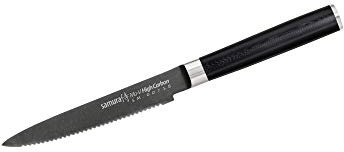 SAMURA MO-V Stonewash - Coltello per pomodoro, 120 mm, lama ad alte prestazioni, manico ergonomico, taglio di precisione