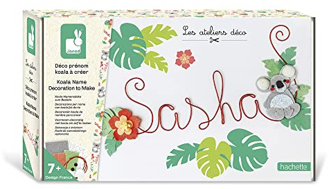 Janod - Bastel-Koffer mit Draht: Vorname & Koala zum Selbermachen – Les Ateliers Déco – Kreativ-Set für Kinder - Geschicklichkeit & Konzentration – Ab 7 Jahren, J07969