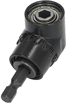 Jeanoko Adaptateur de Perceuse à Angle Droit Porte-embout Coudé Adaptateur de Fixation pour Perceuse de Forage Accessoire à Tige Hexagonale 1/4 Po