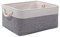 PWVMWM Small Storage Box with Handles, Foldable Wardrobe Baskets for Storage, Canvas Linen Storage Baskets for Clothes, Toys, Towels, Office Products (Grey and White, small)