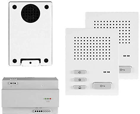 Voxura Domo Gegensprechanlage Türsprechanlage 2-Familien Set Unterputz UP Einbaulautsprecher Audio-Innenstation Netzgerät