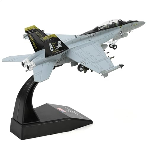 NUOTIE 1/100 F/A-18 Super Hornet en métal moulé sous Pression, Kits de modèles d'avion de Chasse, réplique pré-construite 1943 – 2018, livrée Militaire Jolly Rogers