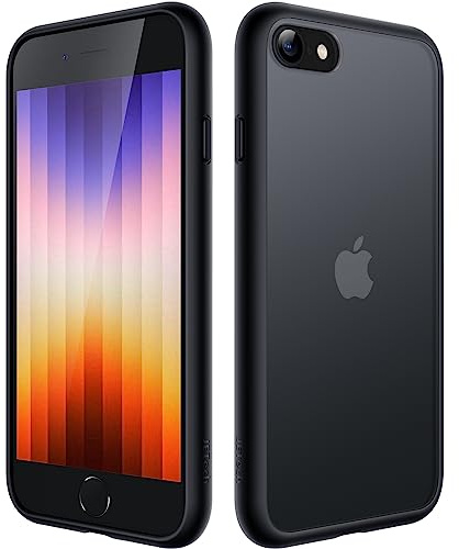 JETech Cover Opaca per iPhone SE 3/2, iPhone 8/7, Nero
