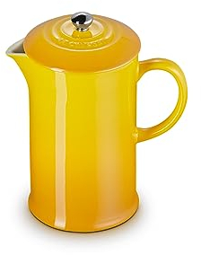 LE CREUSET Stoneware Cafetière French Press with Stainless Steel Plunger, 1 Litre, Serves 3-4 Cups, Nectar, 60706086720003