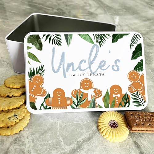 Gingerbread Uncle's Sweet Treats Personalised Gift Cookies Treats Biscuit Tin Personalised Gift | Custom Gift | Personalized Tin | Cake, Biscuit & Treat Tins | Gift For Her | Gift For Him