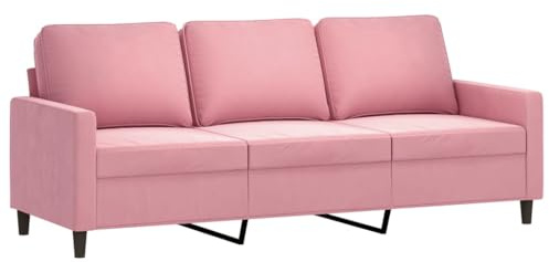 vidaXL Canapé à 3 Places, Siège avec Accoudoirs, Fauteuil avec Dossier, Meuble de Salon Salle de Séjour Maison, Moderne, Rose Velours