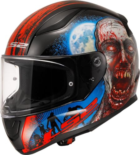 LS2, Integraler Motorradhelm RAPID II ZOMBIE Black Red, M
