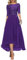 KURFACE Dentelle Applique thé longueur mère de la mariée robes pour mariage avec manches longues en mousseline de soie robe de soirée formelle, violet, 54 plus