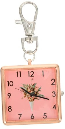 LIFKOME Schlüsselanhänger Taschenuhr Kreative Praktische Uhr Für Studenten Und Medizinisches Personal Quadratisches Design Roségold Leicht Tragbar Und Vielseitig Einsetzbar