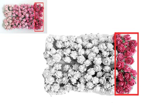 KADADSA 100 pcs Tiny Artificial Roses Mixed Pink Five Color Mulberry Paper Flower 15-18 mm Flower Wedding Scrapbooking (Pink Color 01)
