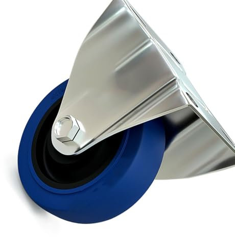 HUPQCVX 4in size universal brake elastic rubber caster, silent and durable, suitable for tables, trailer rubber tool box casters(Fixed wheel)