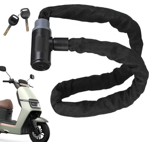 Candado de cadena para bicicleta, cerradura de scooter resistente, herramienta de seguridad antirrobo, núcleo de aleación de zinc con cubierta de nailon, diseño portátil y de presión, motocicleta