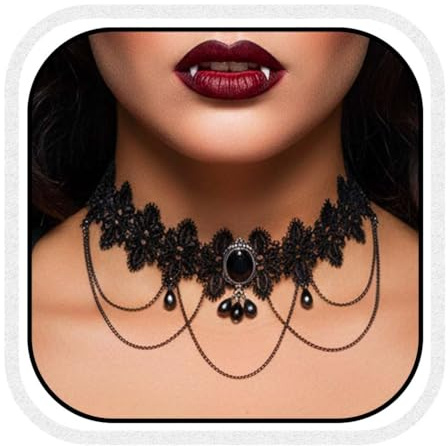 Reaky Choker Necklace Black Rhinestone Necklaces Gothic Choker Necklaces Halloween Accessories for Women