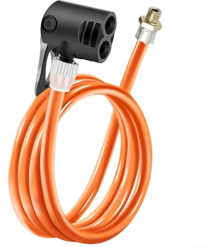 Bike Pump Hose Extension Tube, 125cm Replacement Air Hose for Schrader/Presta/Dunlop Valves, Quick Easy-Clip Schraders Valve Bicycle Tyre Air Pump Inflator Replacement Hose(1PC)