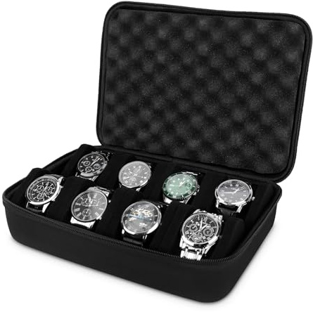 HELMDY Étui de Voyage à 8 Emplacements pour Montre pour Homme et Femme