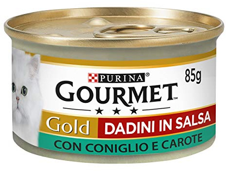 GOURMET Gold Cibo Umido per Gatti Adulti Bocconcini con Coniglio e Carote 24 Lattine da 85g