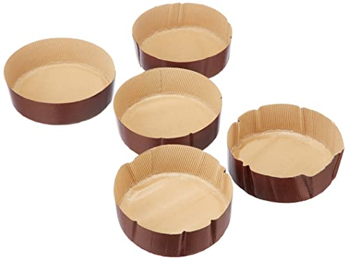 Decora, 0320166 5 Formes pour Panettone Bas de 750 g, en papier rigide en cellulose pure, Résiste à des températures de 200 °, Idéales pour réaliser un panettone maison, Fabriquées en Italie.