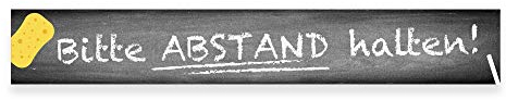 Fussbodenaufkleber Motiv: Kreide - Abstand halten (1000x150 mm) Fußbodenaufkleber - Bodenmakierung in Schule Kindergarten Tagheim/mit Schutzlaminat Rutschhemmend nach DIN R10 nach DIN 51130