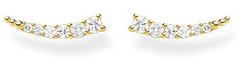 Thomas Sabo Women's Earrings Ear Climber Stones 925 Sterling Silver, 1,50 cm, Sterling Silver
